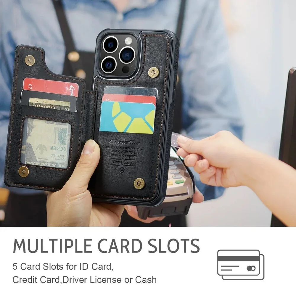 CaseMe C22 for iPhone 15 Pro Max PU Leather Wallet Case‎ with RFID Blocking Card